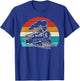 Retro Vintage Distressed Train Engineer Engine Boys Men T-Shirt - T-Shirt | Royal