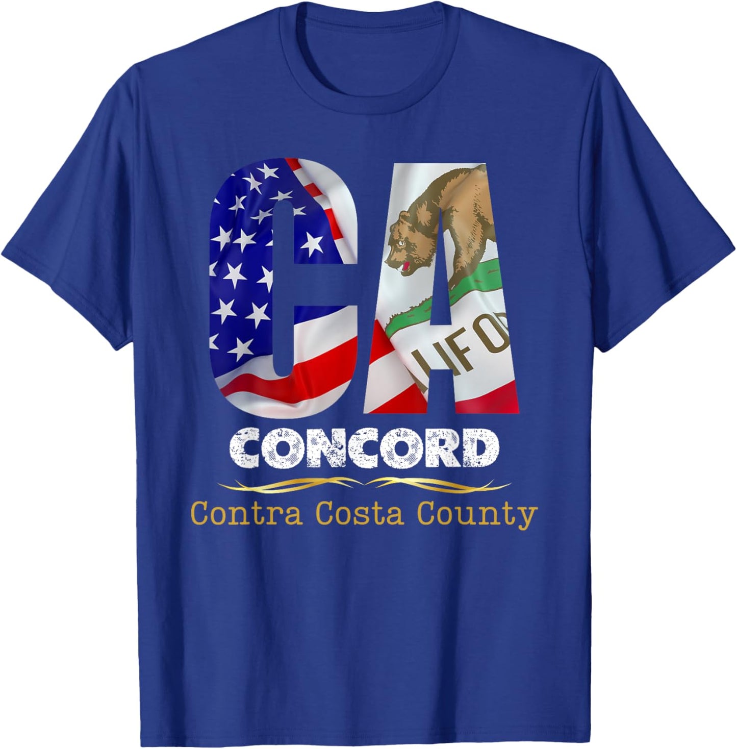 Concord, California CA, Authentic Popular City, , Small T-Shirt - T-Shirt | Royal