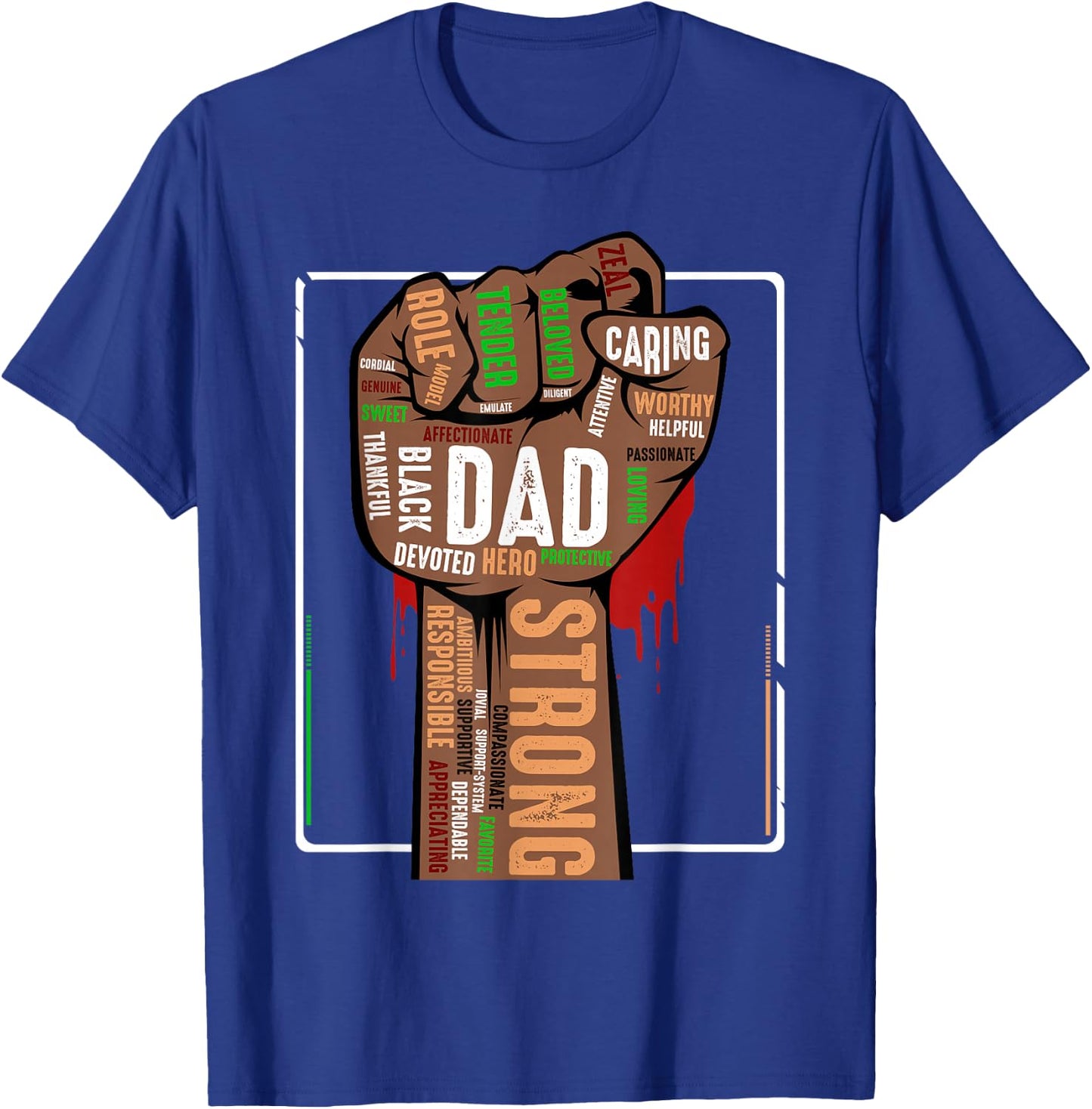 Black Dad African American Melanin Pride Black History Month T-Shirt - T-Shirt | Royal