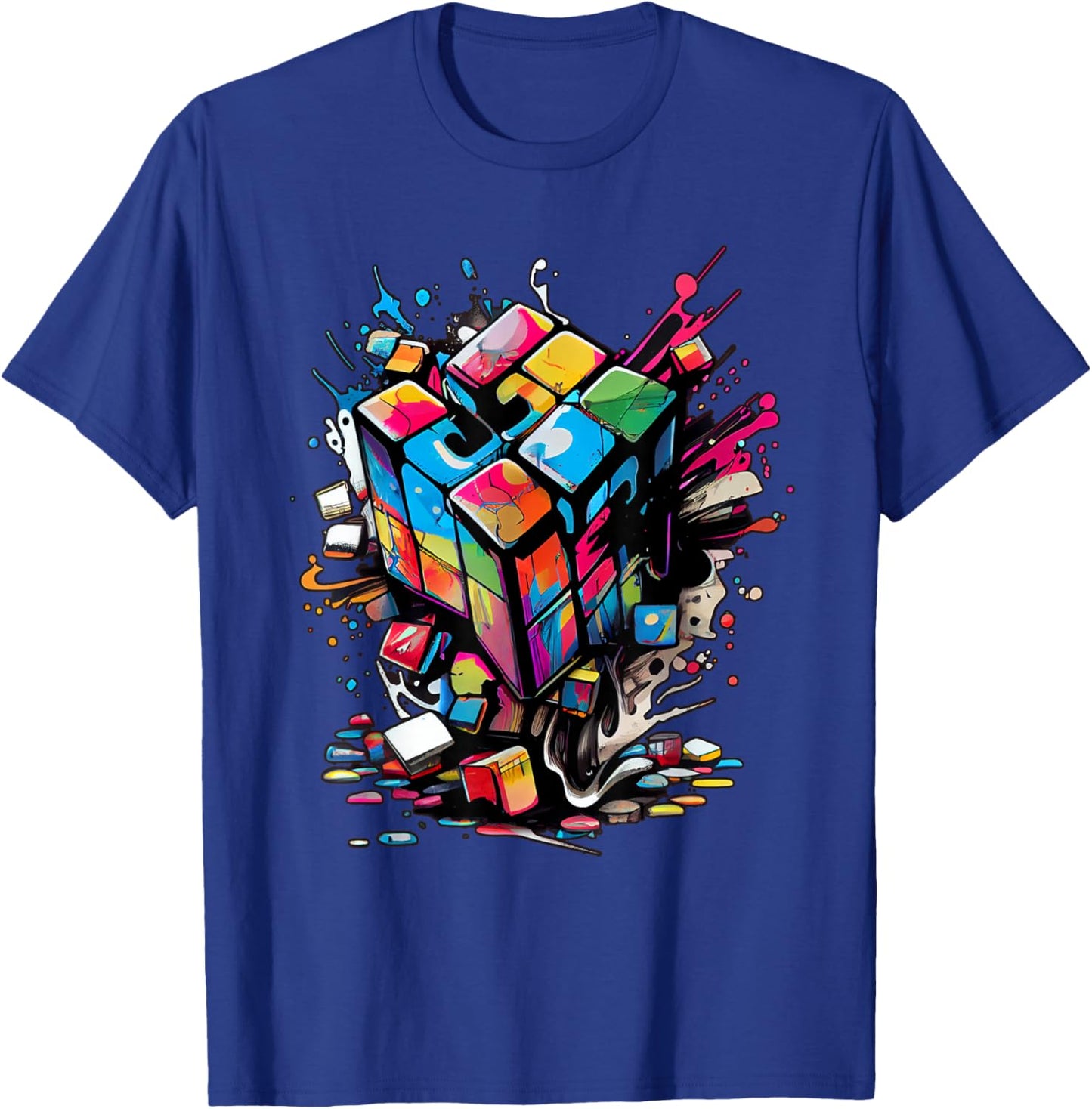 Puzzle Cube Exploding Speed Cubing 80's Youth Vintage Math T-Shirt - T-Shirt | Royal