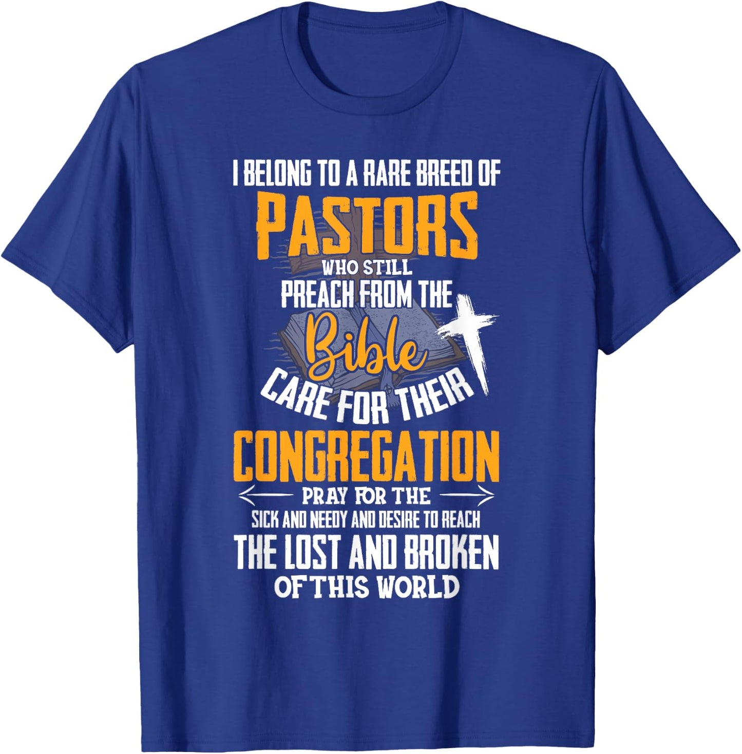 I Belong To A Rare Breed Of Pastors Gift Christian T-Shirt - T-Shirt | Royal