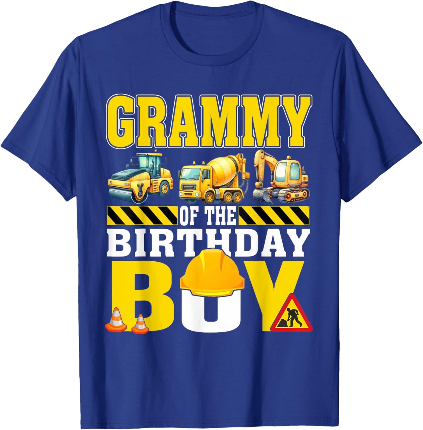Grammy Of The Birthday Boy Construction Worker Birthday T-Shirt - T-Shirt | Royal