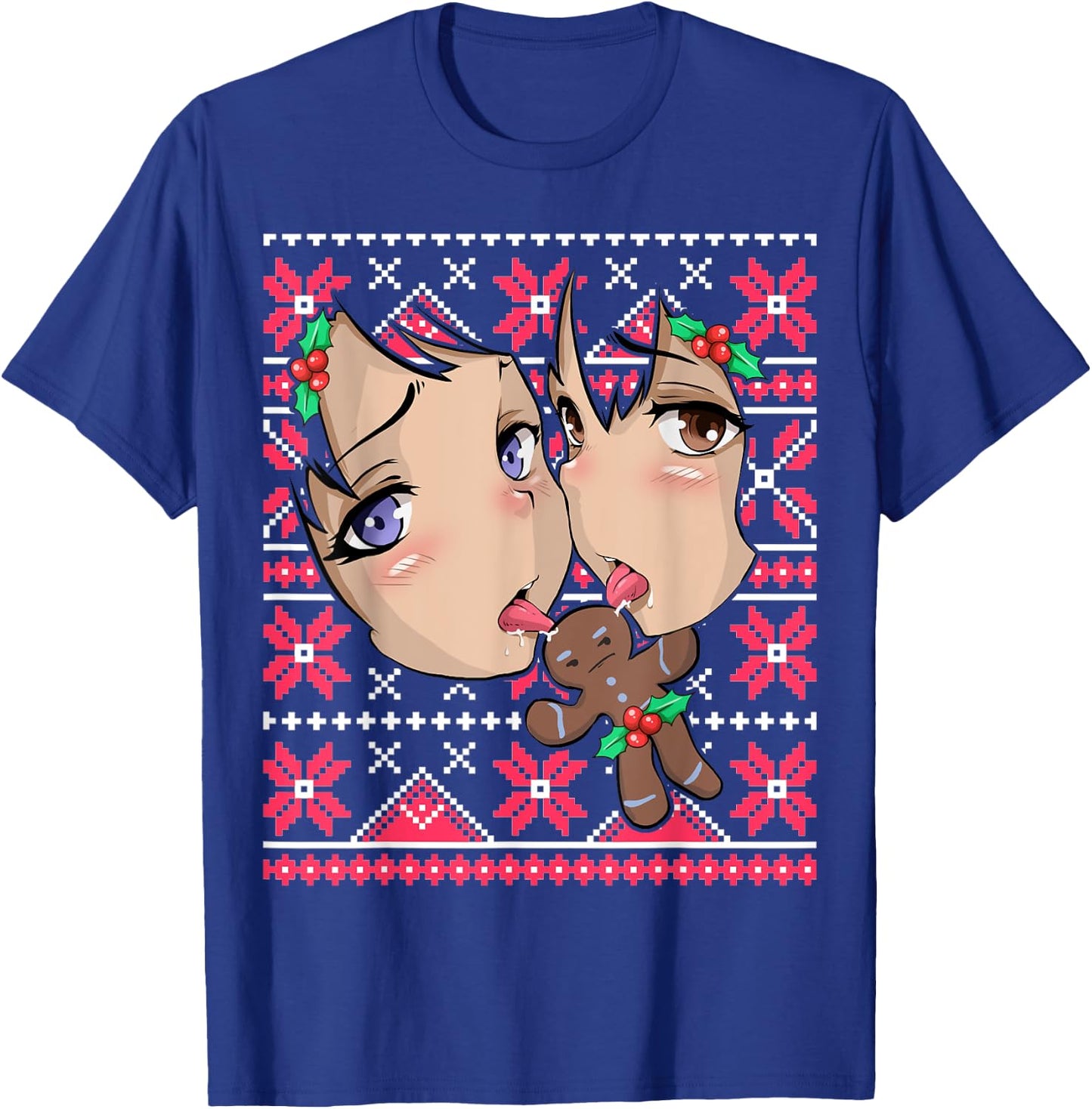 Ugly Christmas Otaku Ahegao Ecchi Etchi Lewd Hentai Kawaii T-Shirt - T-Shirt | Royal