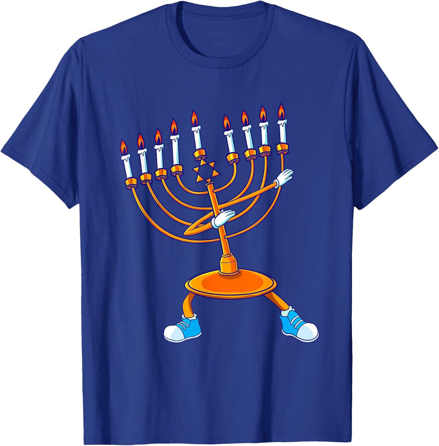 Dabbing Menorah Hanukkah Dancing Chanukah Kids Girls Boys T-Shirt - T-Shirt | Royal