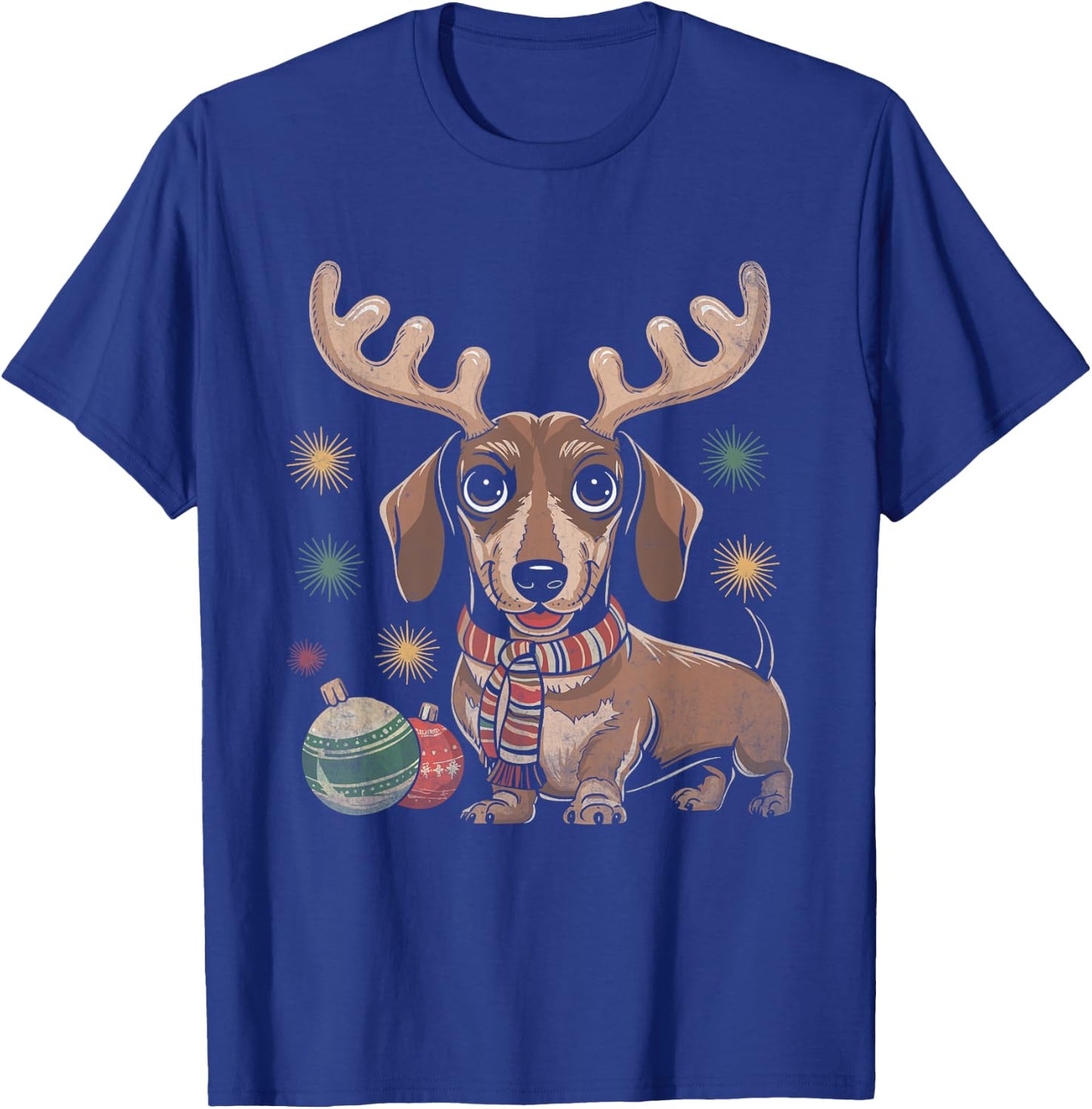 Dachshund Reindeer Christmas Dog Puppy Lover X-mas Holiday T-Shirt - T-Shirt | Royal