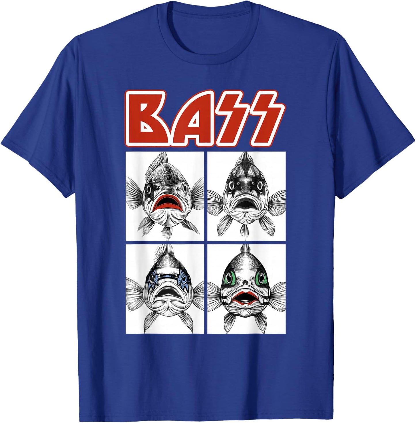 Bass Angler Fisherman Fishing Men Women Kids Funny Fishing T-Shirt - T-Shirt | Royal