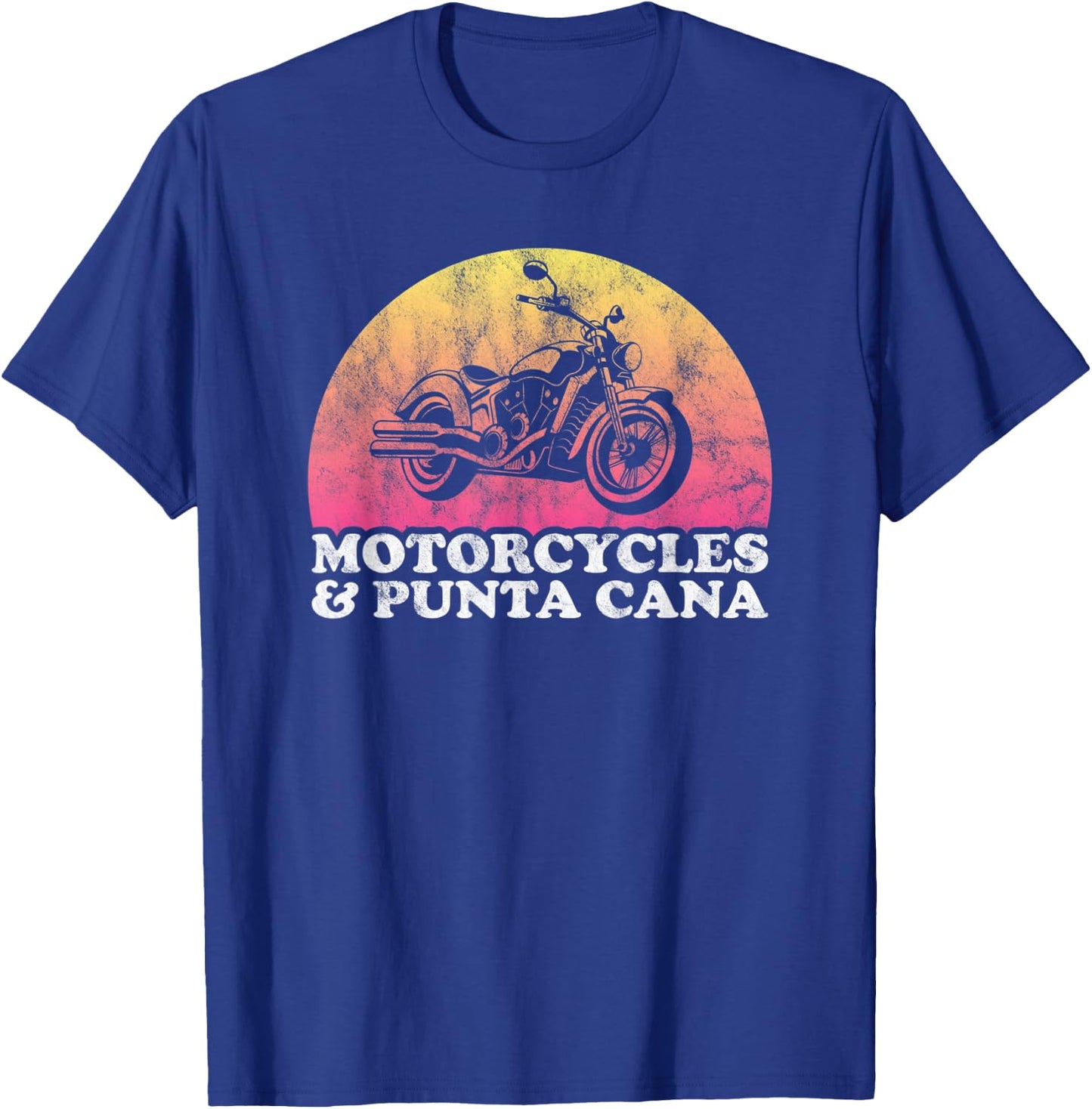 Motorcycle and Dominican Republic Motorcycles and Punta Cana T-Shirt - T-Shirt | Royal