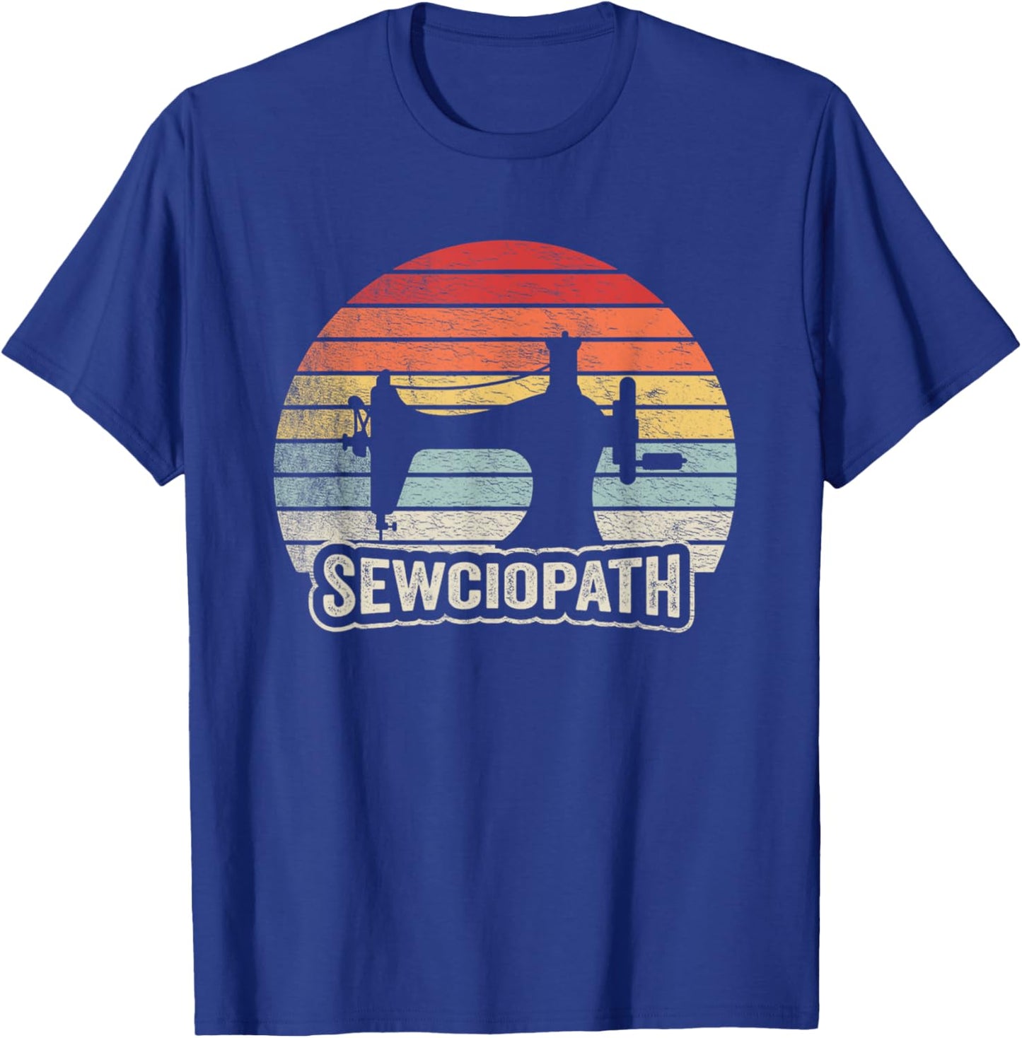 Vintage Sewciopath Funny Sewing Lover Quilter Sewing Machine T-Shirt - T-Shirt | Royal