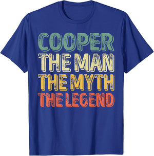 Cooper The Man The Myth The Legend Shirt First Name Cooper T-Shirt - T-Shirt | Royal