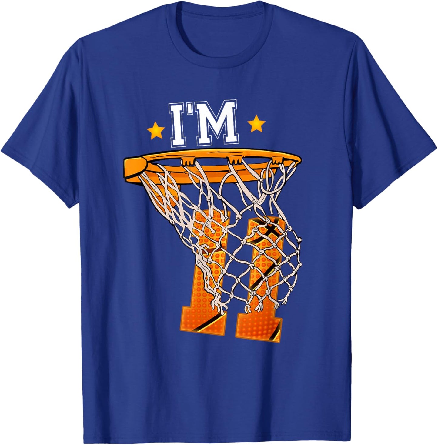 11th Birthday Basketball Shirt I'm 11 Boy Girl 11th Birthday T-Shirt - T-Shirt | Royal