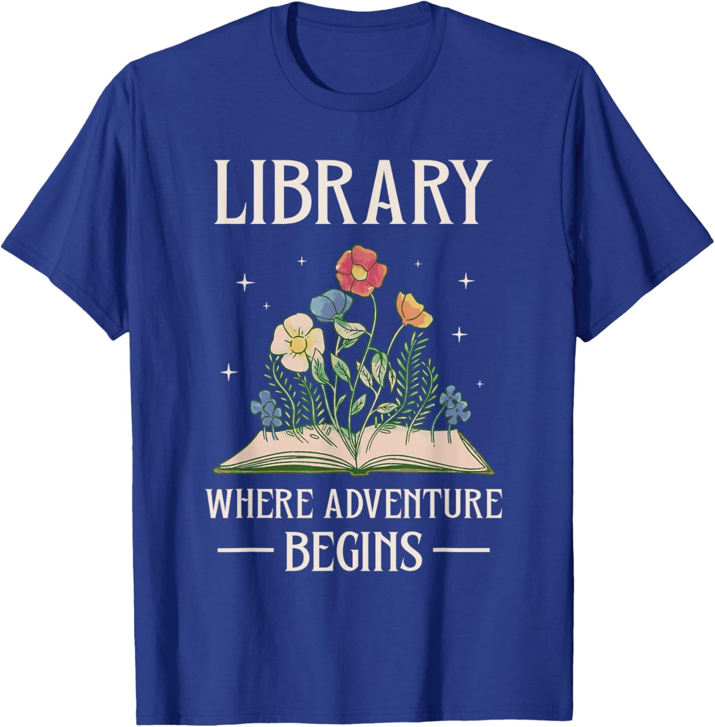 Bibliothek Wo Das Abenteuer Beginnt Librarian Books T-Shirt - T-Shirt | Royal