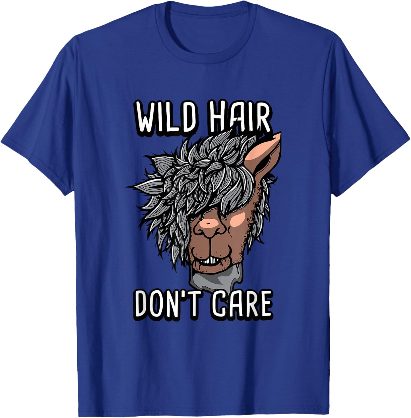 Alpaca Wild Hair Don't Care Funny Llama Lover Gift T-Shirt - T-Shirt | Royal