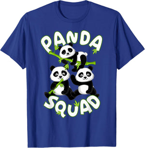 Cute Panda Family Graphic - Panda Squad T-Shirt - T-Shirt | Royal