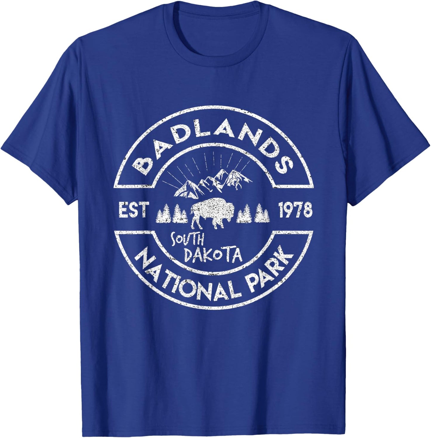 Badlands National Park Retro Hiking Vintage South Dakota Mom T-Shirt - T-Shirt | Royal