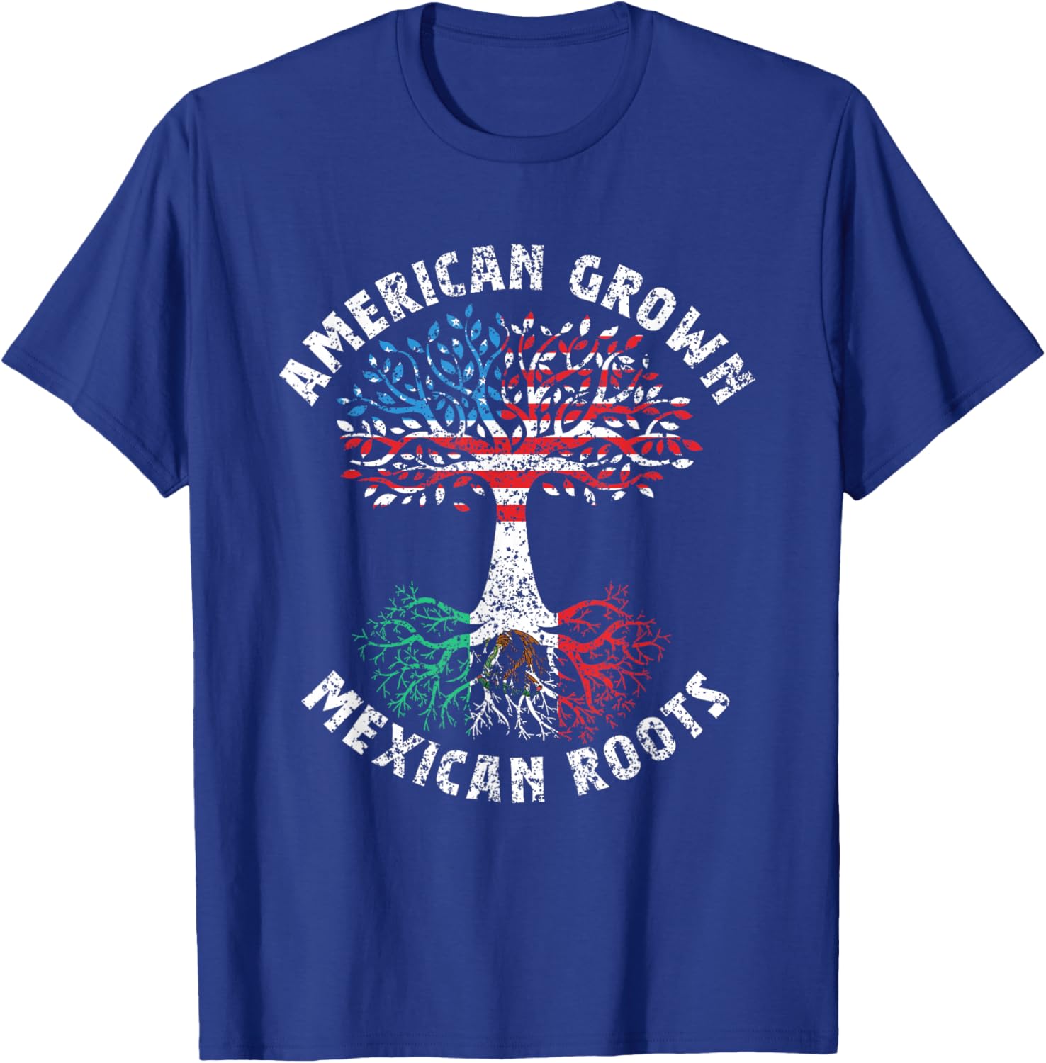American Grown Mexican Roots Mexico Country Lover Proud Us T-Shirt - T-Shirt | Royal