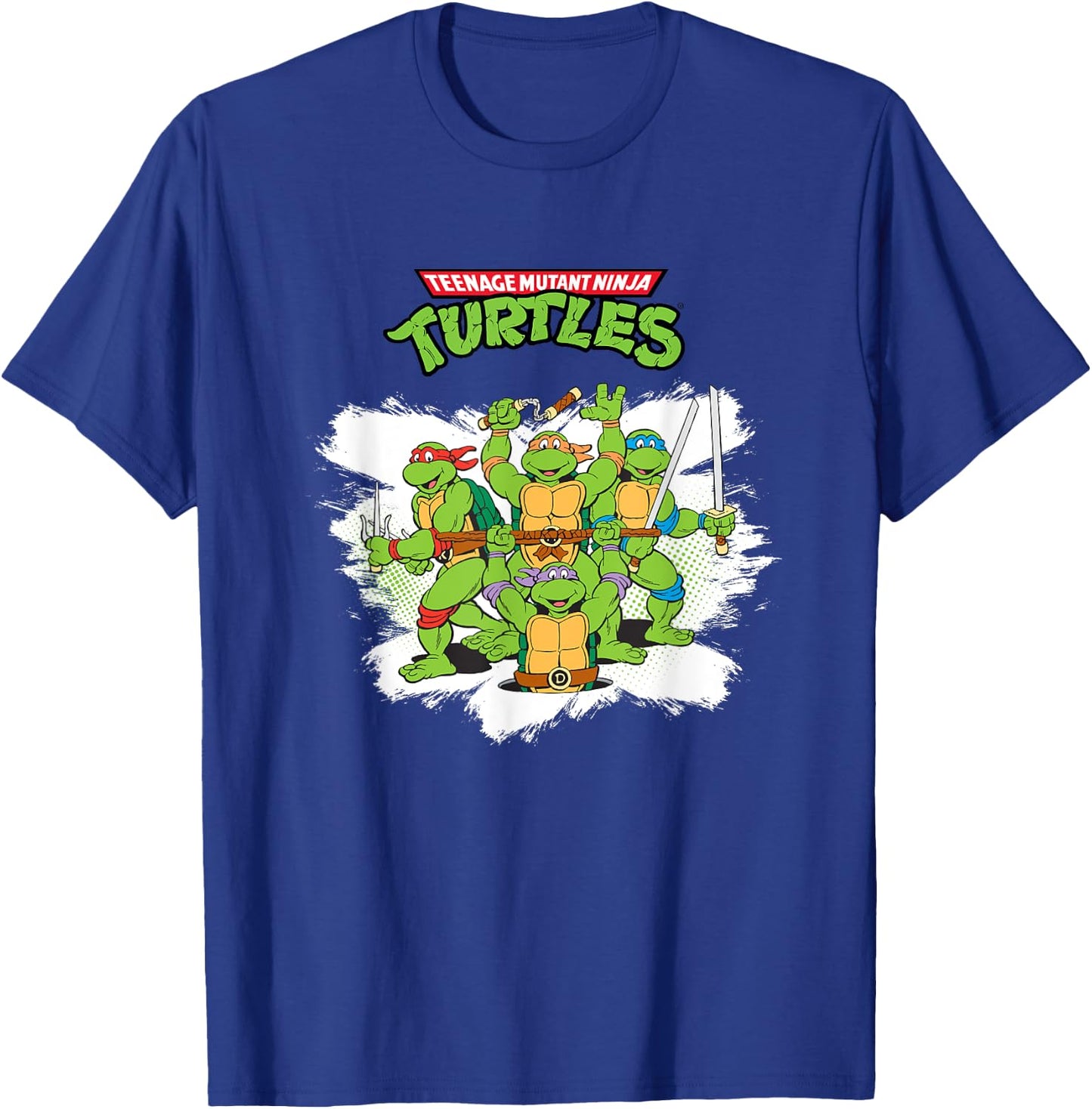 Mademark x Teenage Mutant Ninja Turtles - Original Teenage Mutant Ninja Turtles Classic Retro Logo T-Shirt - T-Shirt | Royal