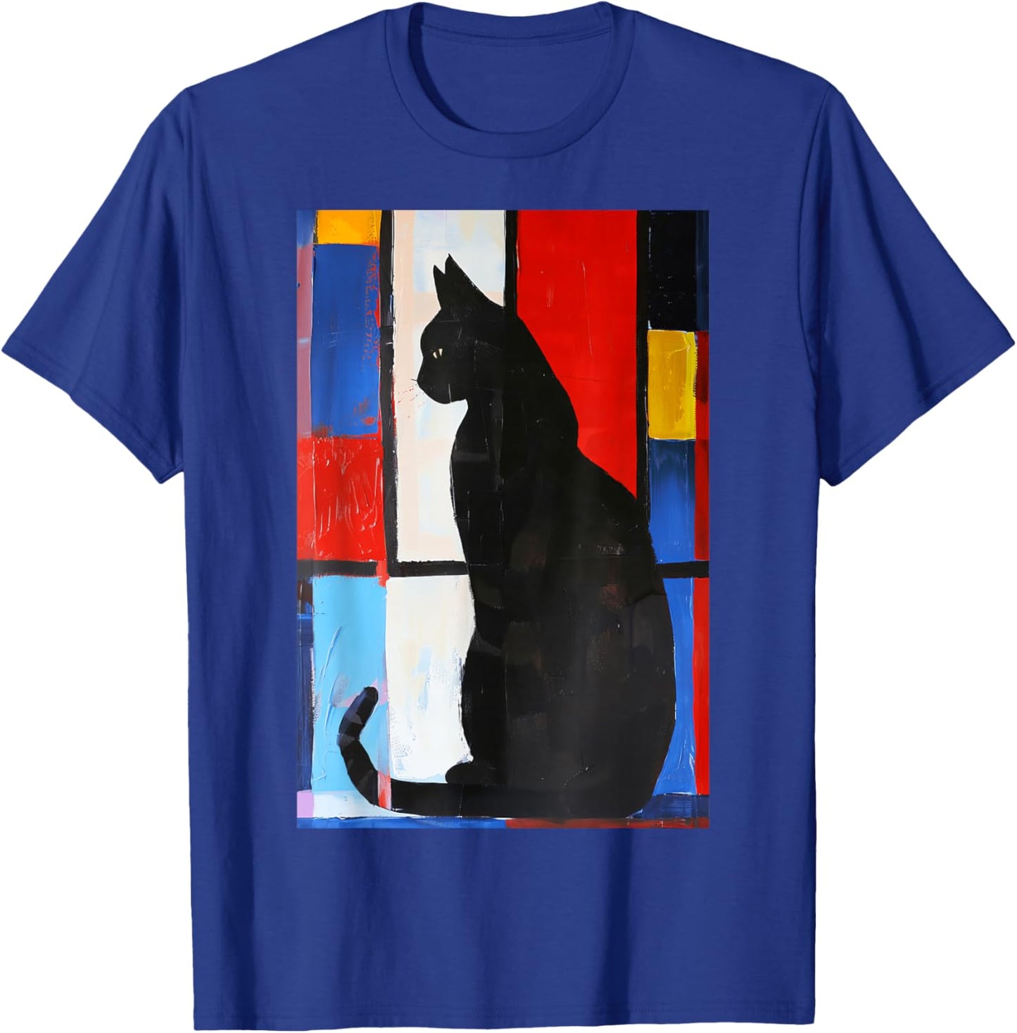 Cat Abstract Art T-Shirt - T-Shirt | Royal