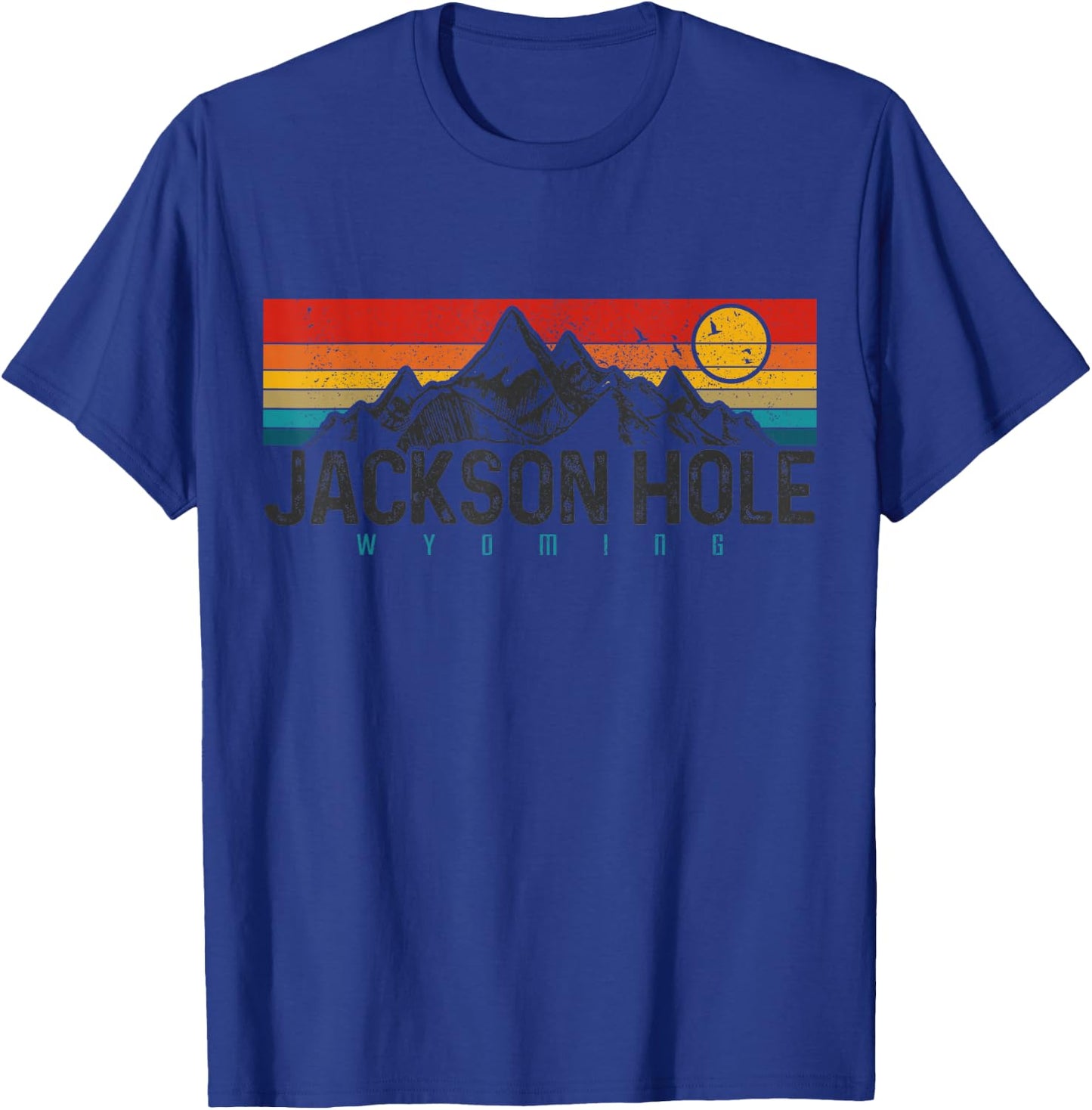 Jackson Hole Vintage Wyoming Mountains Pride Gift T-Shirt - T-Shirt | Royal