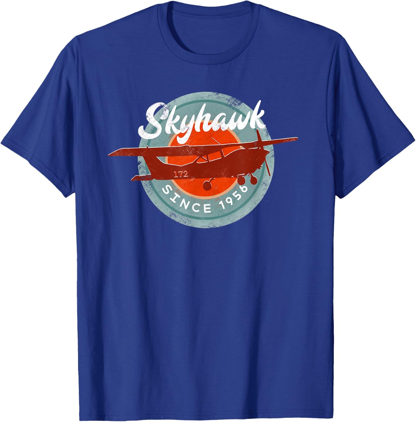 C172 Skyhawk Vintage Retro Airplane Flying Pilot Gift T-Shirt - T-Shirt | Royal