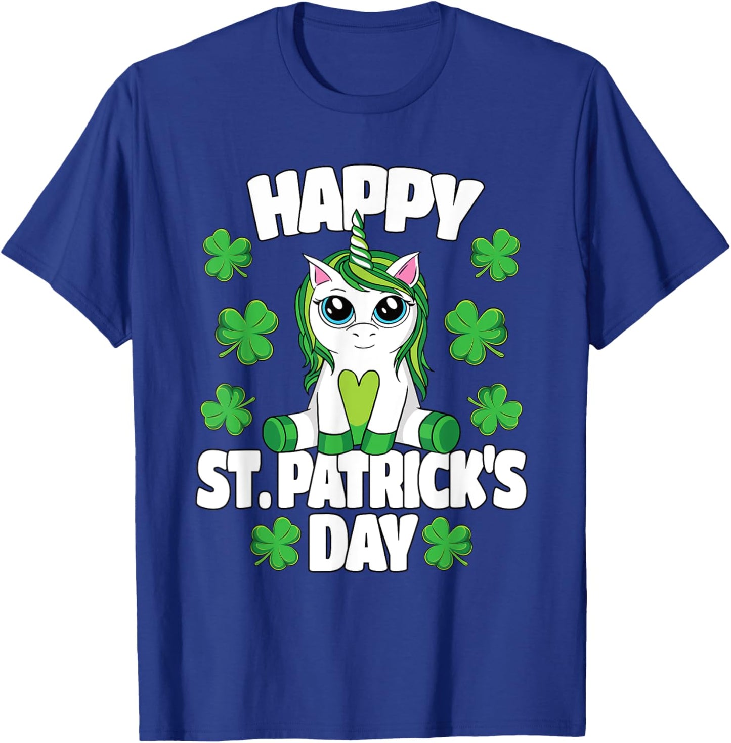 Happy St. Patrick's Day Lepricorn Irish Unicorn Girls T-Shirt - T-Shirt | Royal