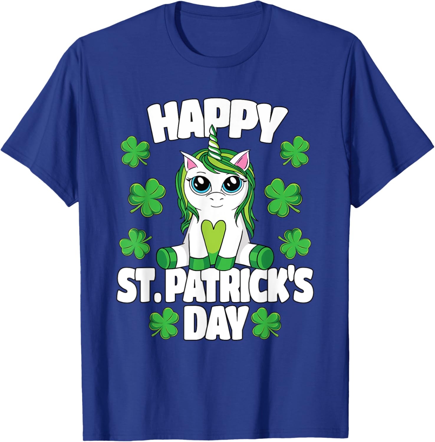 Happy St. Patrick's Day Lepricorn Irish Unicorn Girls T-Shirt - T-Shirt | Royal