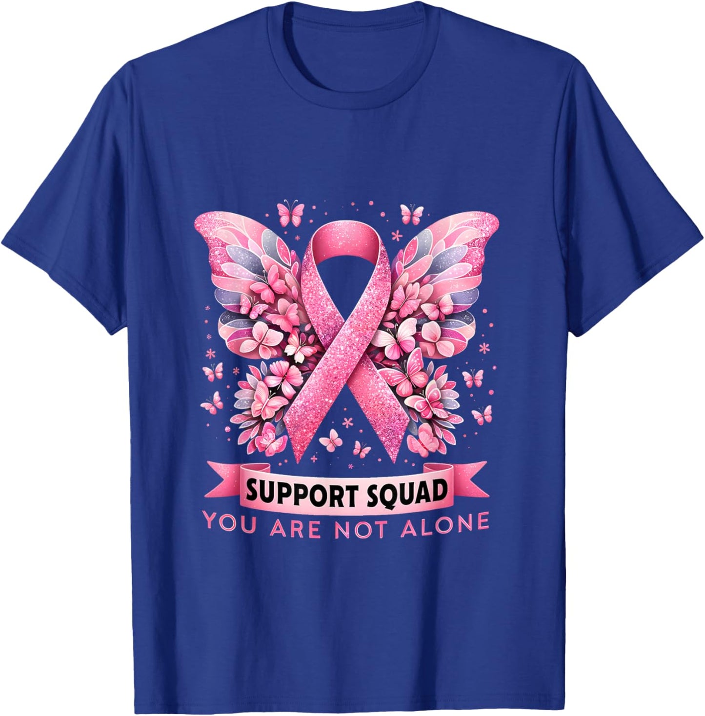 Breast Cancer Warrior Breast Cancer Awareness Support Squad T-Shirt - T-Shirt | Royal