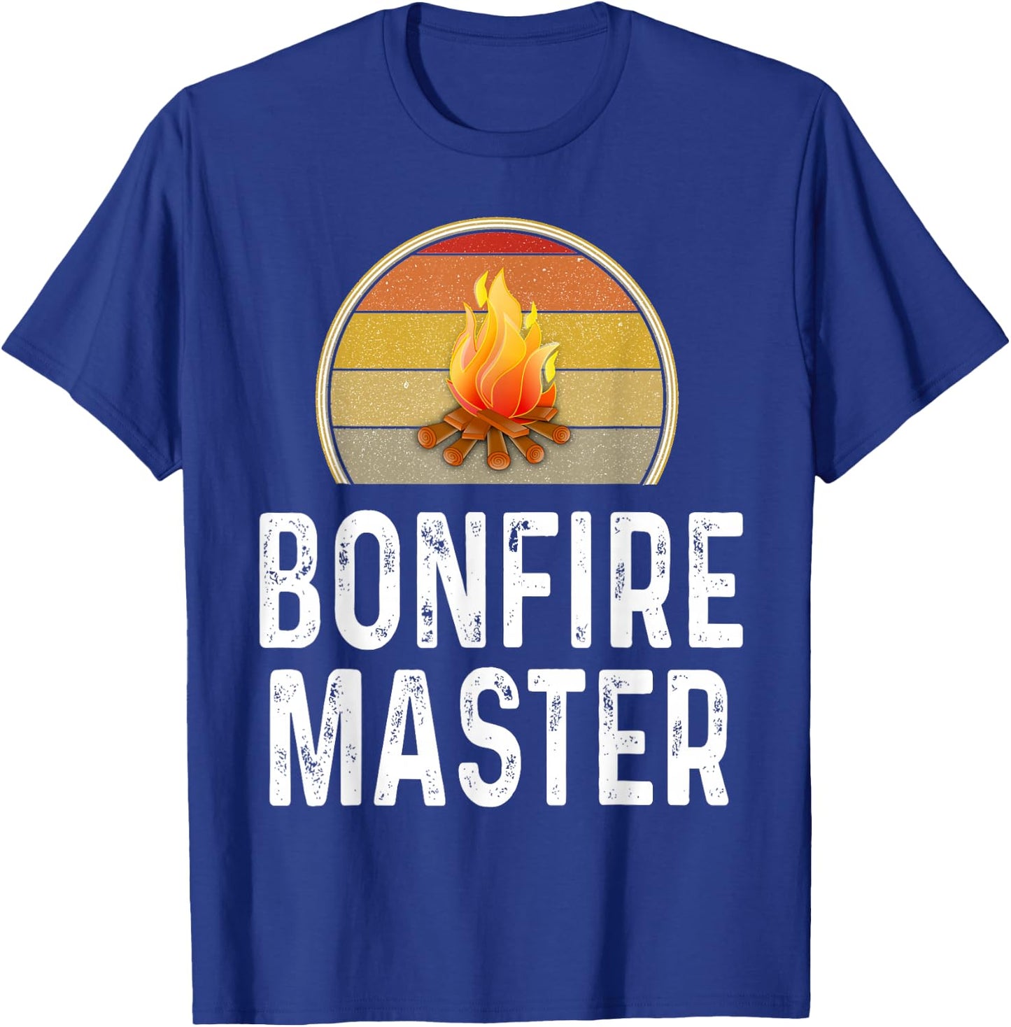 Funny Bonfire Master Drunk Camping Campfire Outdoor Retro T-Shirt - T-Shirt | Royal