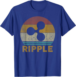 Vintage Ripple (XRP) Crypto Ripple T-Shirt - T-Shirt | Royal