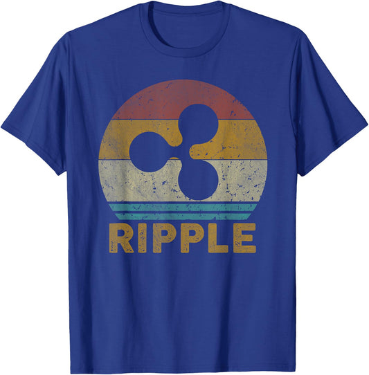 Vintage Ripple (XRP) Crypto Ripple T-Shirt - T-Shirt | Royal
