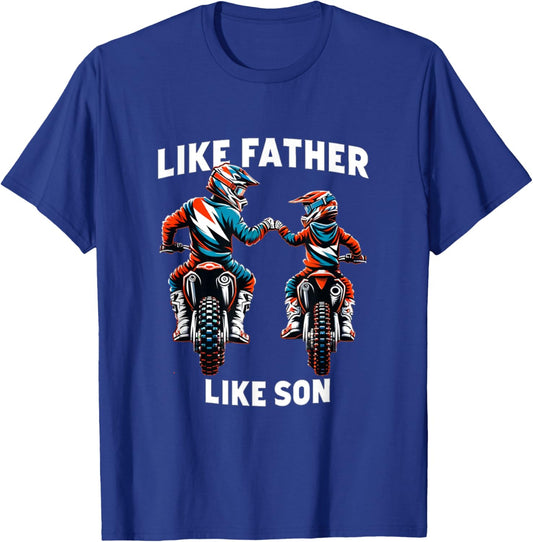 Dirt Bike Family Father Son Motocross Off-Road MX Dad Boys T-Shirt - T-Shirt | Royal