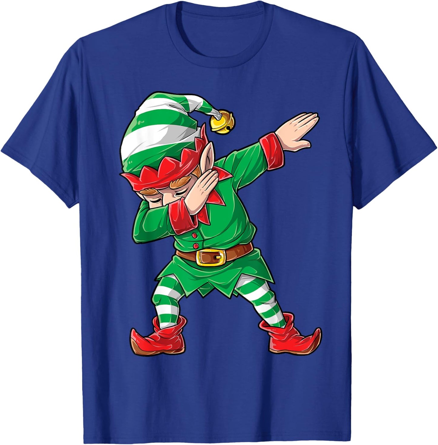 Christmas Dabbing Elf Squad Boys Men Xmas Family Matching Short Sleeve T-Shirt - T-Shirt | Royal