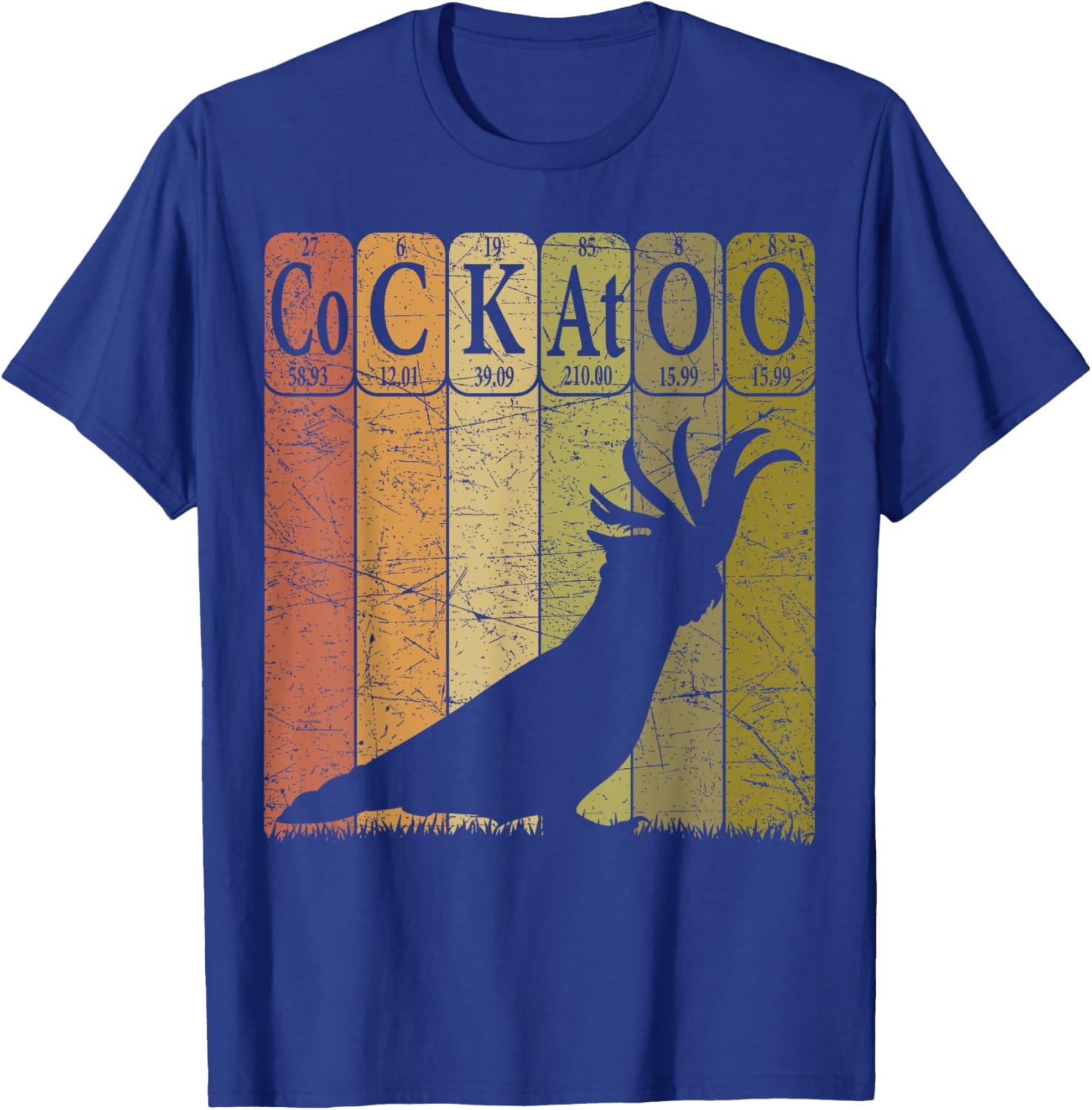 Cockatoo Periodic Table Elements Cockatoo Parrot Ornithology T-Shirt - T-Shirt | Royal