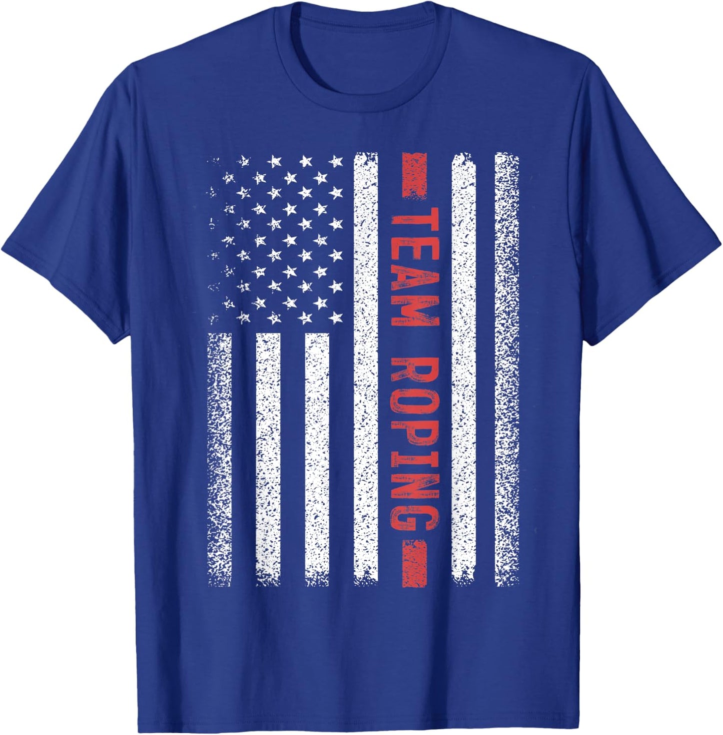 team roping American Flag 4th of July T-Shirt - T-Shirt | Royal