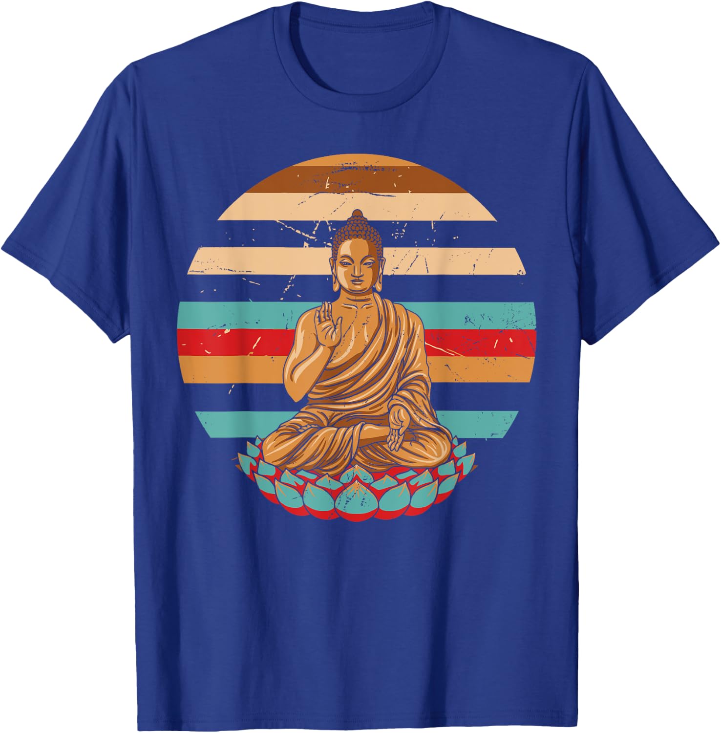 Vintage Style Retro Sleeping Buddha Gift T-Shirt - T-Shirt | Royal