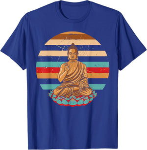 Vintage Style Retro Sleeping Buddha Gift T-Shirt - T-Shirt | Royal