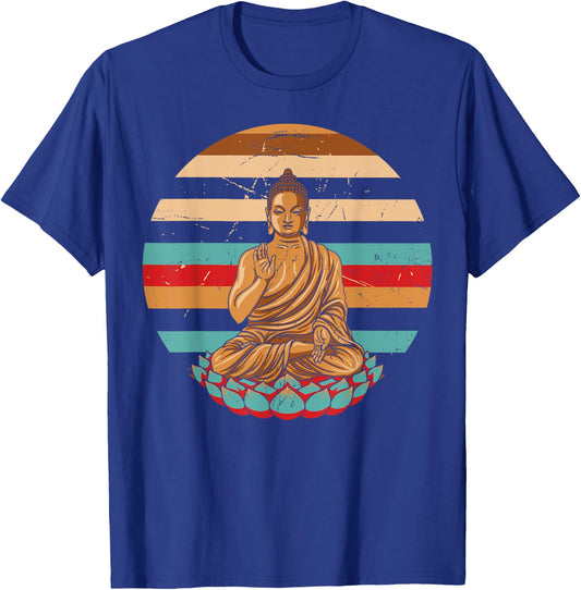 Vintage Style Retro Sleeping Buddha Gift T-Shirt - T-Shirt | Royal