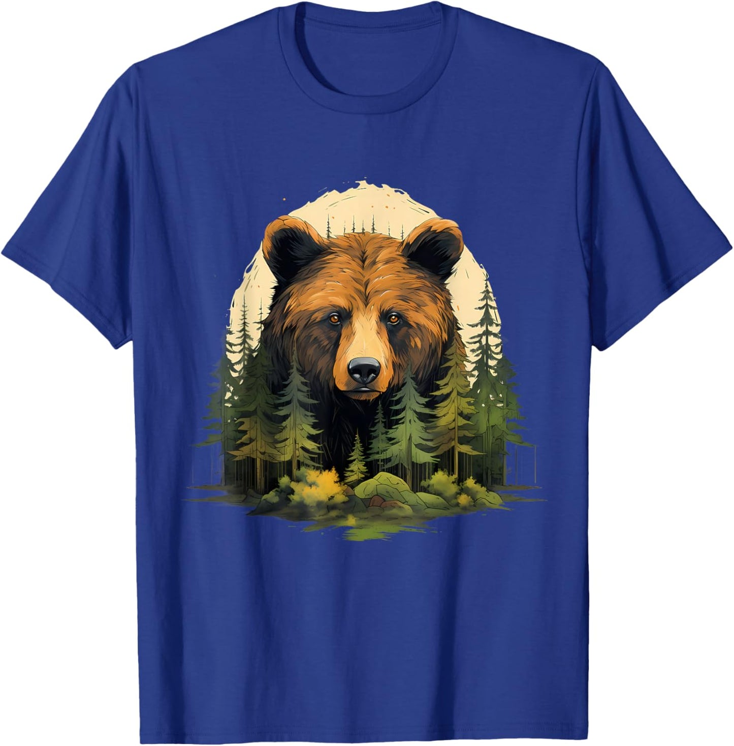 Bear Portrait Forest Animal Art Artwork Forest Wildlife T-Shirt - T-Shirt | Royal