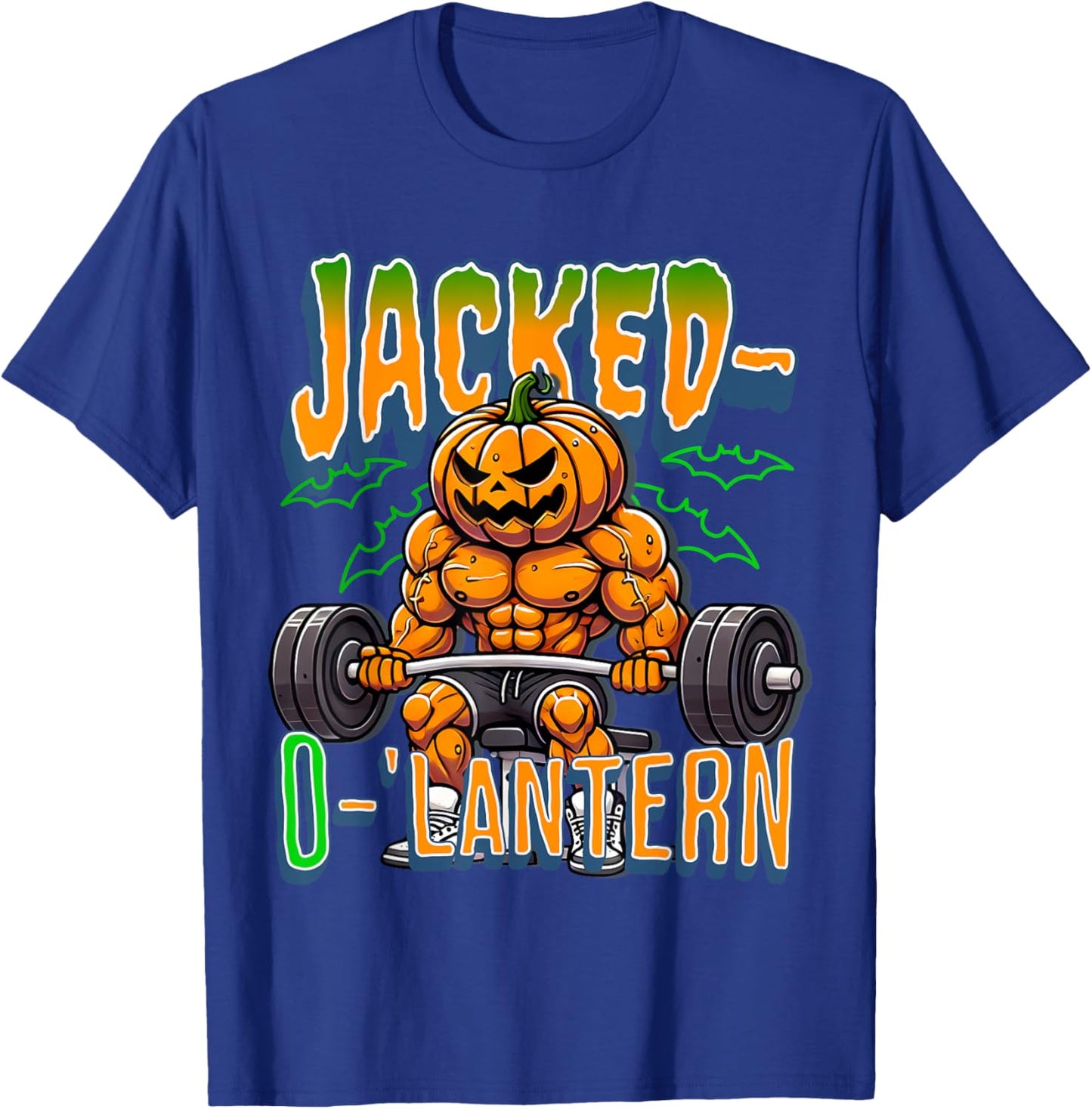 Jacked-O'-Lantern Halloween Fitness Pumpkin Gym Workout T-Shirt - T-Shirt | Royal