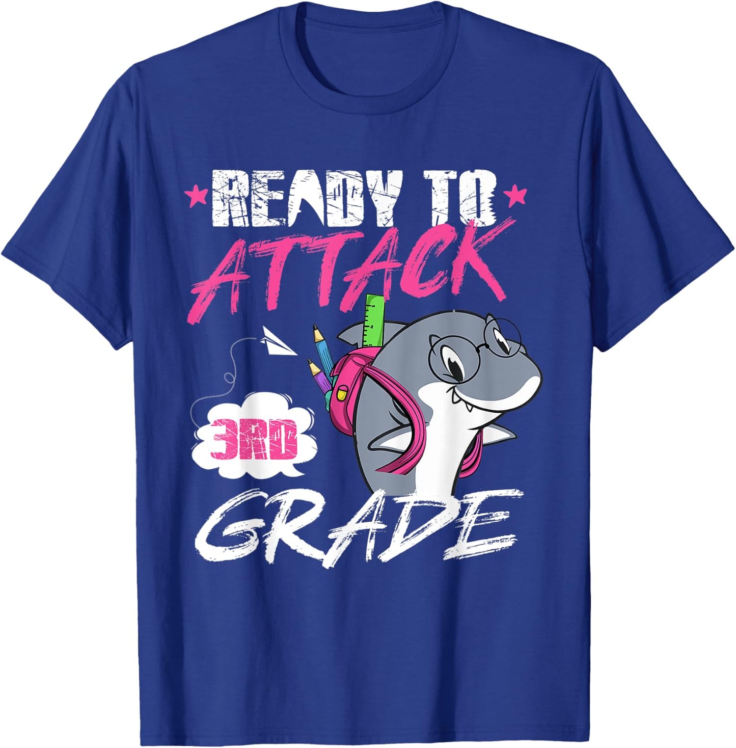 Kids Ready to attack 3rd Grade First day Shark lover T-Shirt - T-Shirt | Royal