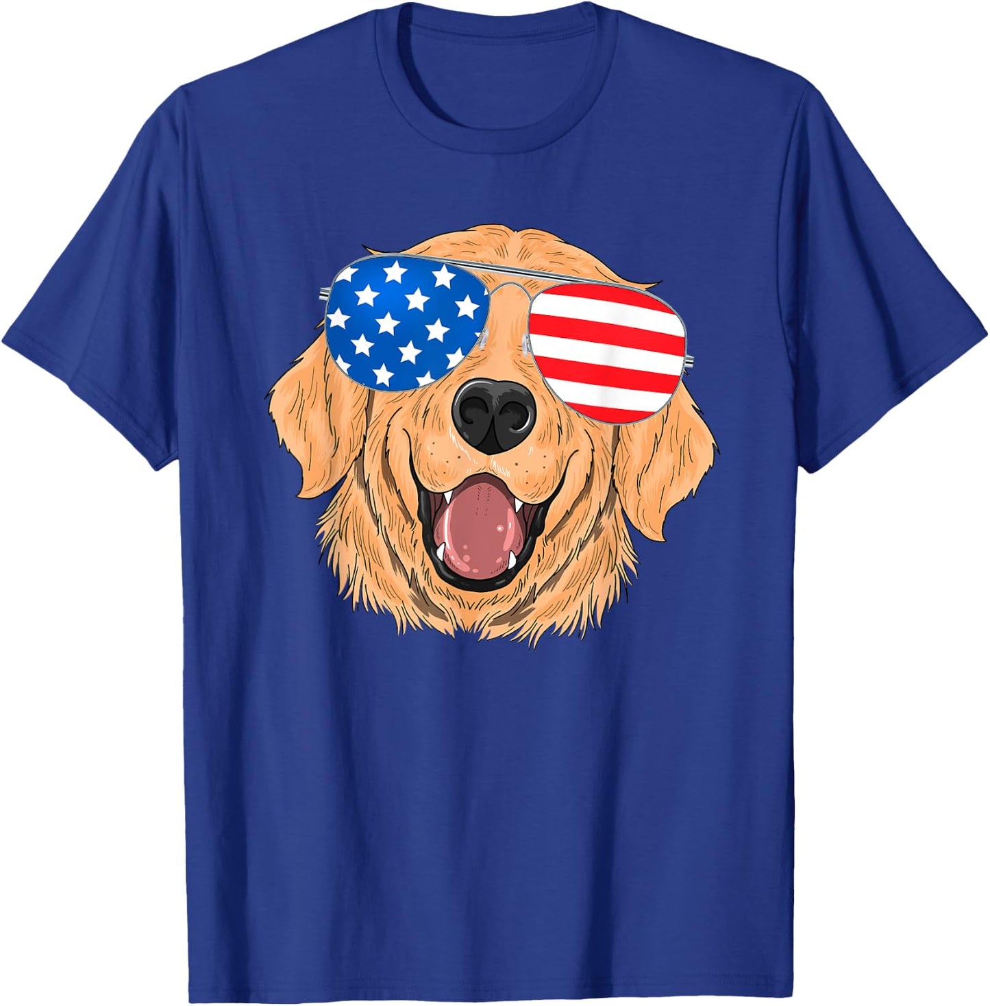 Patriotic Golden Retriever Dog 4th of july T-Shirt - T-Shirt | Royal