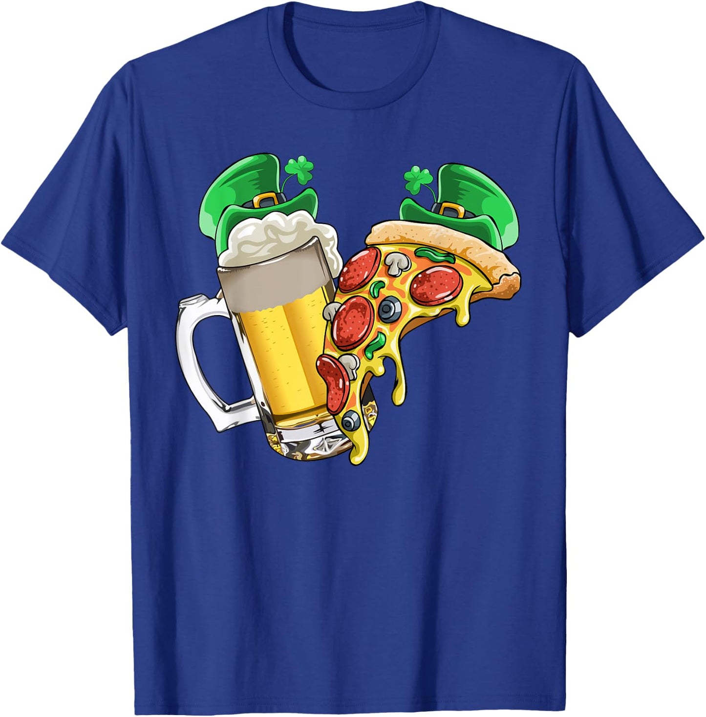Beer Pizza St Patricks Day T Shirt Gift Party Women Men T-Shirt - T-Shirt | Royal