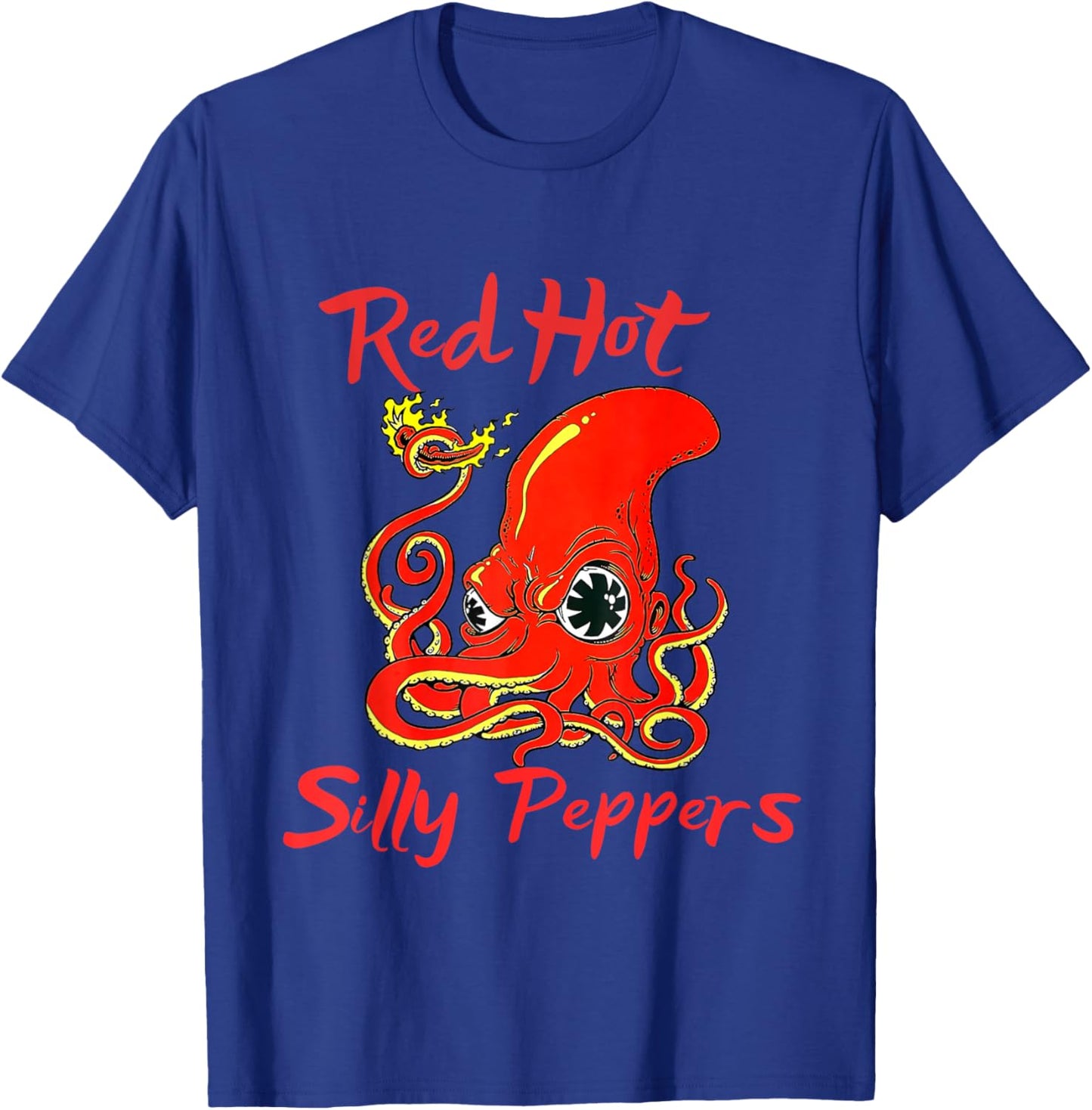 Octopus Chilli Red Hot Silly Peppers Funny T-Shirt - T-Shirt | Royal