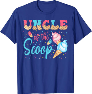 Uncle Of The Scoop Ice Cream Gender Reveal Baby Shower T-Shirt - T-Shirt | Royal