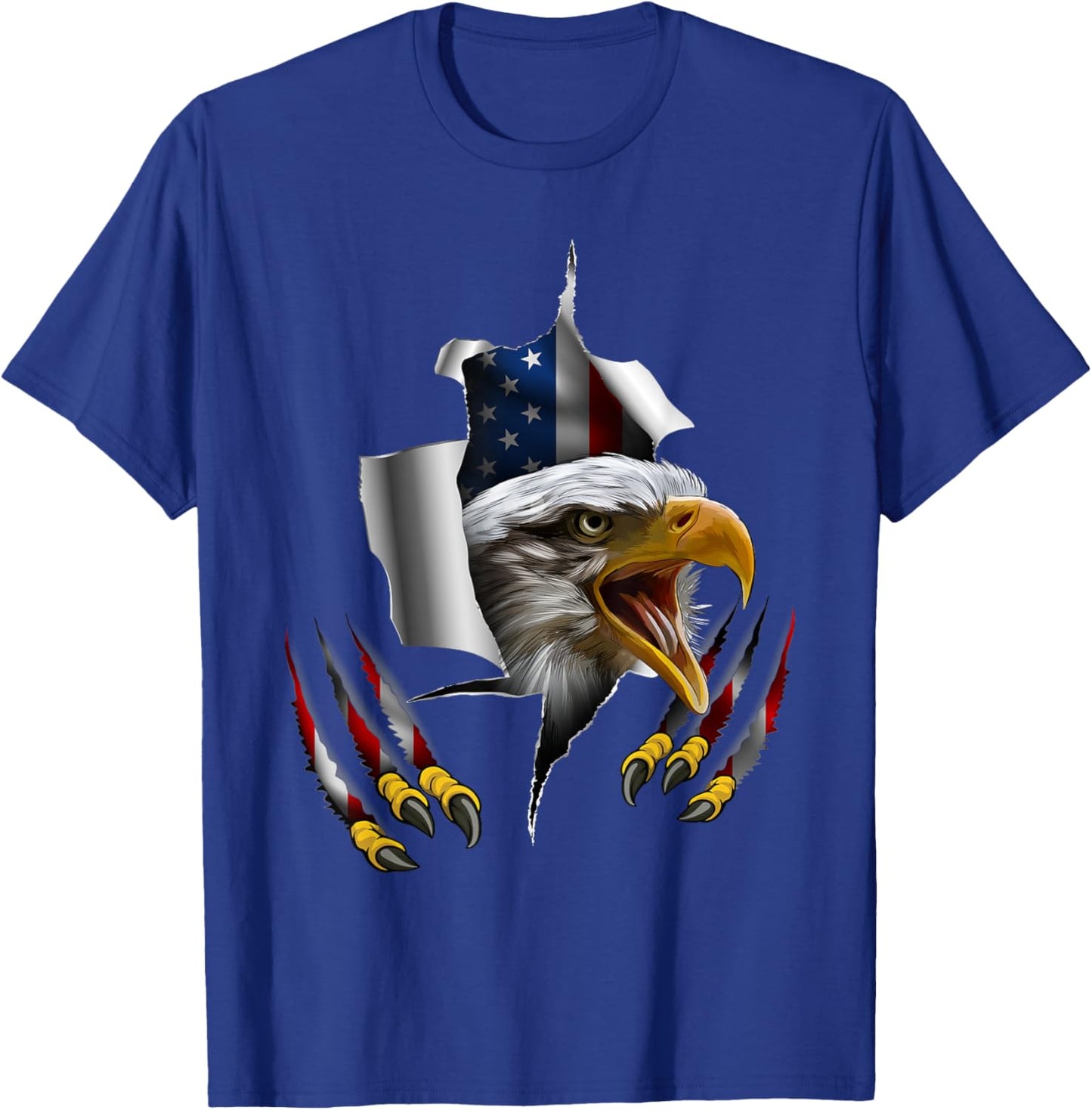 Patriotic USA Bald Eagle 4th of July Flag Vintage T-Shirt - T-Shirt | Royal