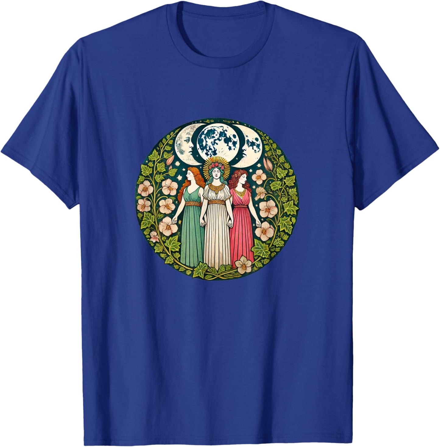 Triple Moon Goddesses Illustration Maiden Mother Crone T-Shirt - T-Shirt | Royal