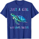 Turtle Watercolor Sea Ocean Just A Girl Who Loves Turtles T-Shirt - T-Shirt | Royal