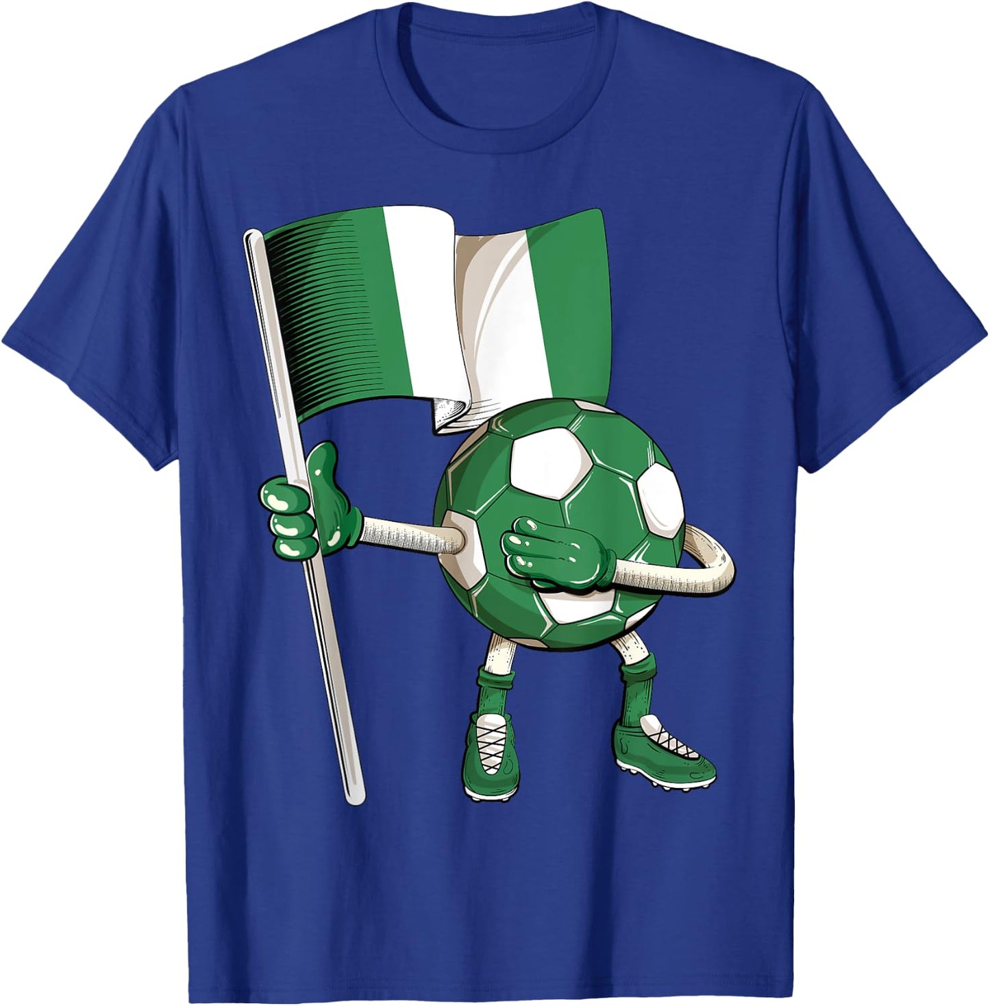 Nigeria Soccer Jersey Nigeria Flag Football Dab Funny T-Shirt - T-Shirt | Royal