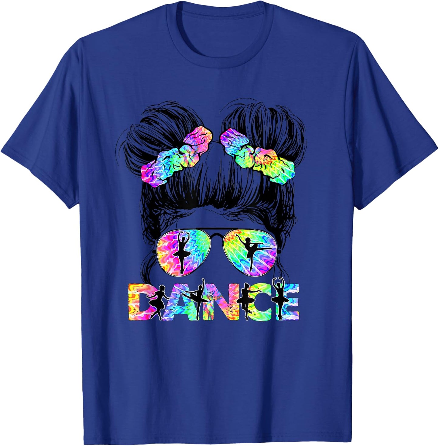 Messy Bun Dance Girl Tie Dye Dance Lover Dancing Life T-Shirt - T-Shirt | Royal