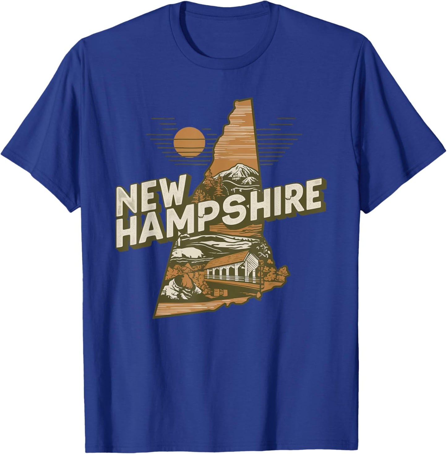 New Hampshire Souvenirs , Women & Kids New Hampshire Retro State - Black, Small T-Shirt - T-Shirt | Royal