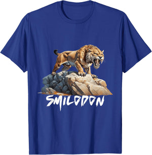 Smilodon Saber-Toothed Cat SaberTooth Tiger Design T-Shirt - T-Shirt | Royal